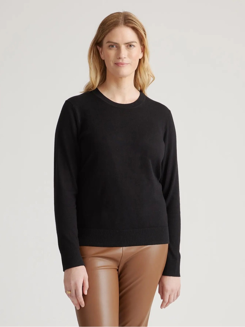 GUC Quince Lightweight Cotton Cashmere Sweater, Black, Size M